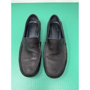 Tommy Bahama Loafers Mens 9 D Black Pebbled Leather Orion Slip-On Shoes Driving